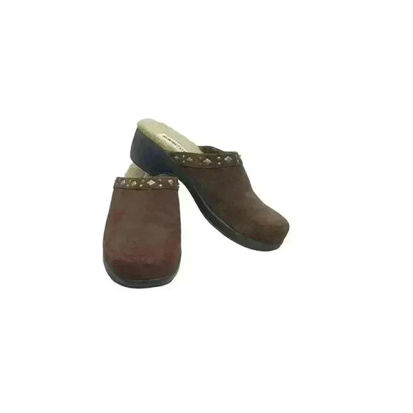 Minnetonka Suede Mules Shoes Moccasins Slip On Western Boho Detail Sz 7 - Picture 1 of 16